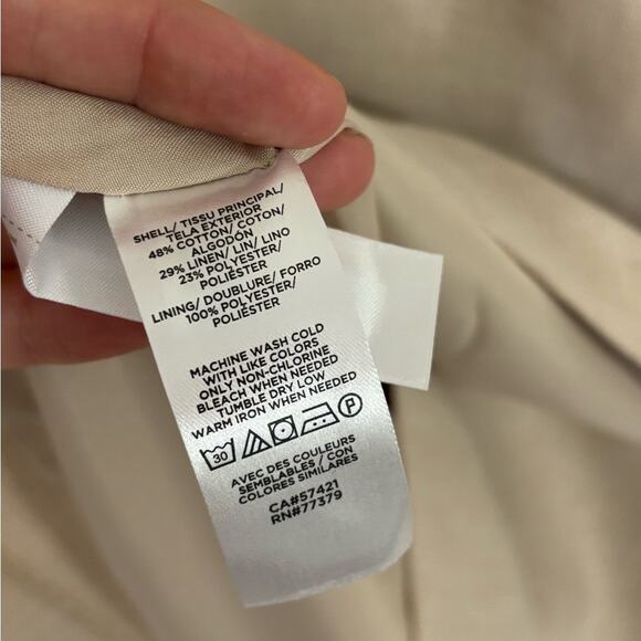 NWT Ann Taylor Linen Blend Square Neck Faux Wrap Sheath Dress - Size 2 Petite - Picture 7 of 8